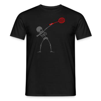 Badminton Dab Dabbing Skelett Totenkopf Geschenk - Männer T-Shirt - Schwarz - Vorne - AI Model Male 178 light (178cm)