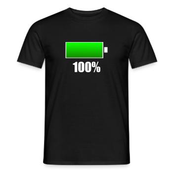 Akku geladen - Männer T-Shirt - Schwarz - Vorne - AI Model Male 178 light (178cm)