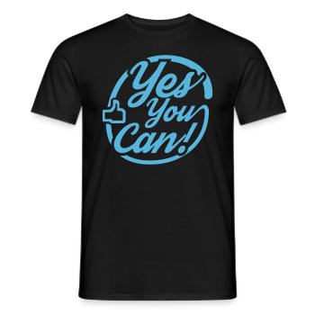 yes you can - Men's T-Shirt - black - Front - AI Model Male 178 light (178cm)
