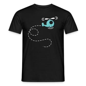 Helicopter gift helicopter helicopter children baby - Men's T-Shirt - black - Front - AI Model Male 178 light (178cm)