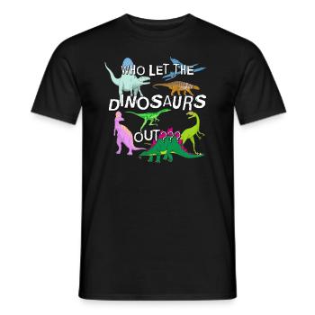 Cadeau d'amant de dinosaure itinérant drôle - T-shirt homme - noir - Devant - AI Model Male 178 light (178cm)