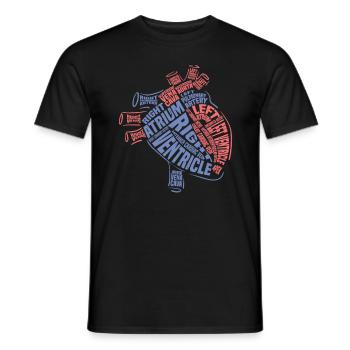 Cadeau d'infirmière en cardiologie anatomie cardiaque - T-shirt homme - noir - Devant - AI Model Male 178 light (178cm)