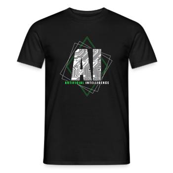Künstliche Intelligenz Geschenk KI AI Technologie - Männer T-Shirt - Schwarz - Vorne - AI Model Male 178 light (178cm)