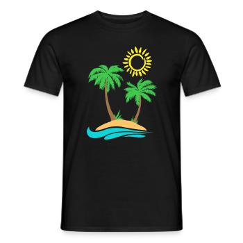 Small Island Gift Holiday Trip Palm Beach - Men's T-Shirt - black - Front - AI Model Male 178 light (178cm)