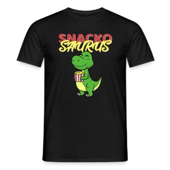Snackosaurus Dinosaurier T-Rex Dino Geschenk DIät - Männer T-Shirt - Schwarz - Vorne - AI Model Male 178 light (178cm)