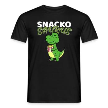 Snackosaurus Dinosaurier T-Rex Dino Geschenk DIät - Männer T-Shirt - Schwarz - Vorne - AI Model Male 178 light (178cm)