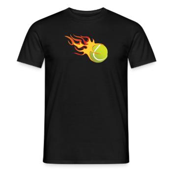 Feuerball als Tennisball, Tennis - Männer T-Shirt - Schwarz - Vorne - AI Model Male 178 light (178cm)