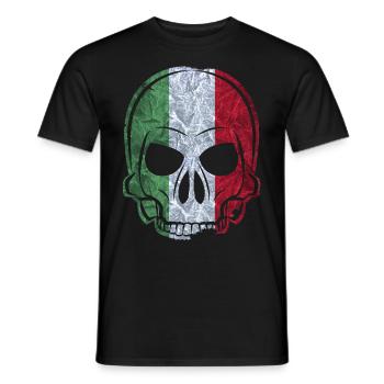 MMJ Italie Drapeau de crâne - T-shirt homme - noir - Devant - AI Model Male 178 light (178cm)