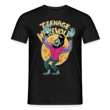 teenage werewolf - Men's T-Shirt - black - Front - AI Model Male 178 light (178cm)