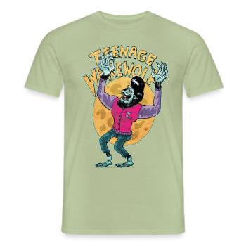 teenage werewolf - Men's T-Shirt - sage - Front - AI Model Male 178 light (178cm)