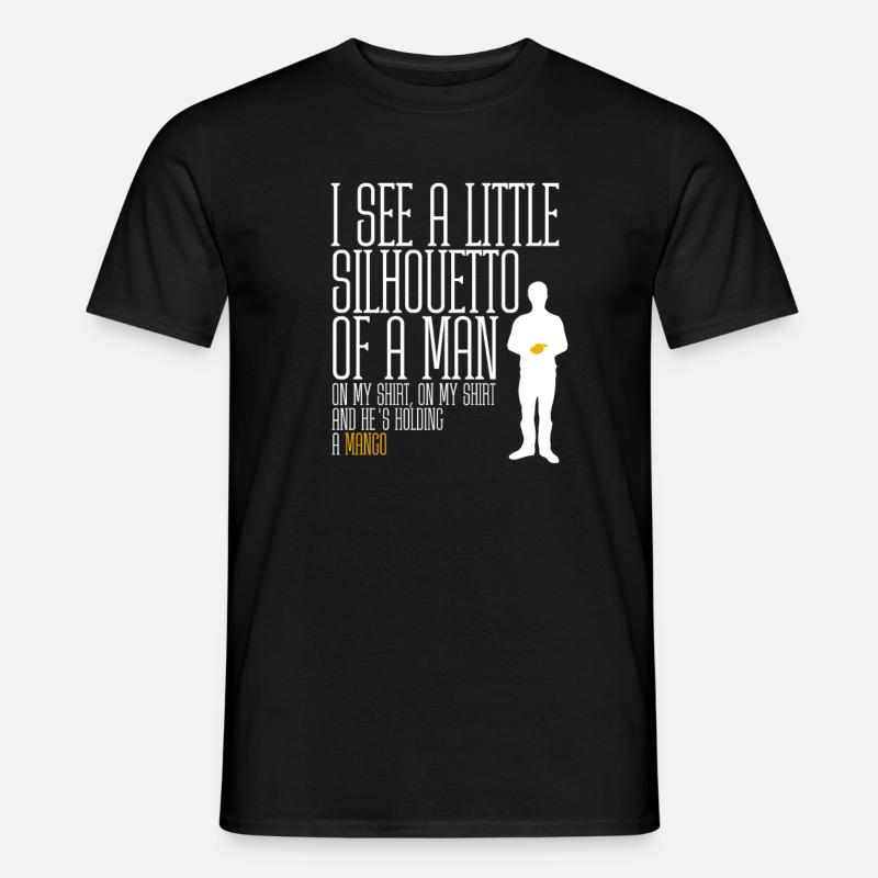 Ich sehe ein kleines Silhouetto eines Mannes - Mango - Männer T-Shirt - Schwarz