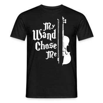 Violin Tee- My Wand Chose Me Magic Wizard T-Shirt - T-shirt homme - noir - Devant - AI Model Male 178 light (178cm)