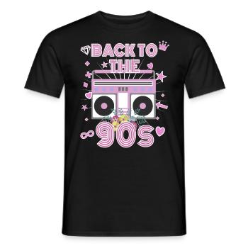 Retour à la fête à thème tenue des années 90 - T-shirt homme - noir - Devant - AI Model Male 178 light (178cm)