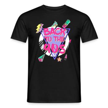 90s retro gift - Men's T-Shirt - black - Front - AI Model Male 178 light (178cm)