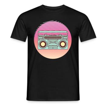 Retro 90er 80er Jahre Radio Kassette Geschenk - Männer T-Shirt - Schwarz - Vorne - AI Model Male 178 light (178cm)