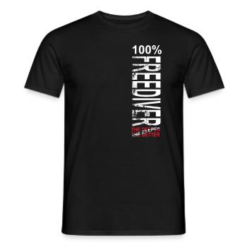 100 Percent Freediver Apnea Gift - Men's T-Shirt - black - Front - AI Model Male 178 light (178cm)