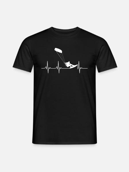 Heartbeat kitesurfing kite surfer kiting gift - Men's T-Shirt - black