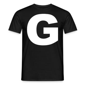Initial letter G - Men's T-Shirt - black - Front - AI Model Male 178 light (178cm)