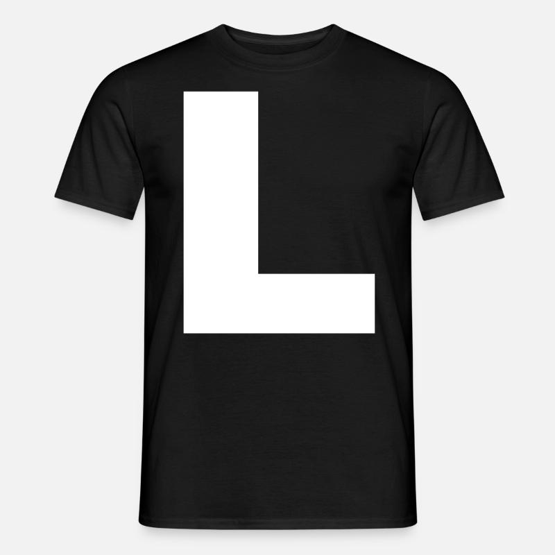 Buchstabe Initialen L - Männer T-Shirt - Schwarz