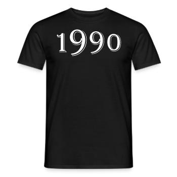 Year of birth 1990 Birthday - Men's T-Shirt - black - Front - AI Model Male 178 light (178cm)