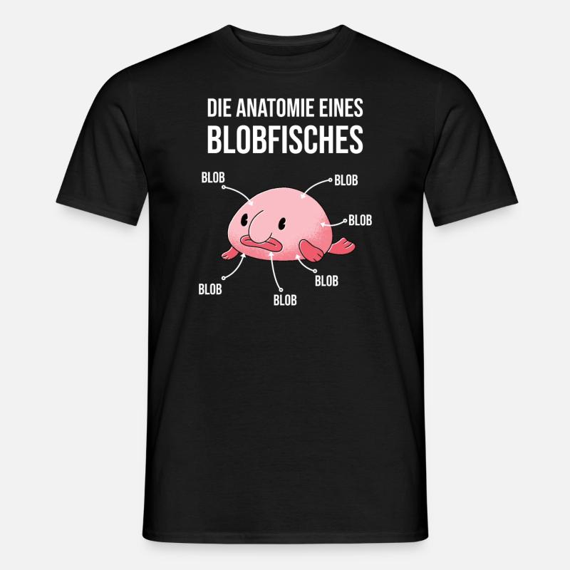 Anatomie eines Blobfisches Blobfisch Lustig - Männer T-Shirt - Schwarz