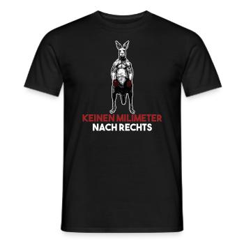 Känguru Kein Milimeter nach rechts Gegen Rechts - Männer T-Shirt - Schwarz - Vorne - AI Model Male 178 light (178cm)