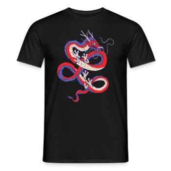 Tshirt mit chinesischem Drachen chinesischer China - Männer T-Shirt - Schwarz - Vorne - AI Model Male 178 light (178cm)