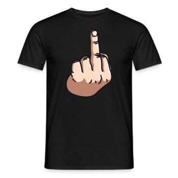 T-shirt doigt du milieu dames hommes avec des doigts puants - T-shirt homme - noir - Devant - AI Model Male 178 light (178cm)