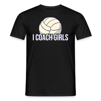 tshirt volleyball i coach filles formateur formateur - T-shirt homme - noir - Devant - AI Model Male 178 light (178cm)