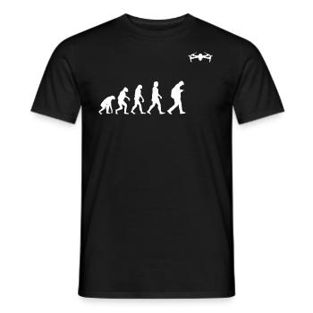 Tshirt Evolution Drone fliegen Dronenfan Dronen - Männer T-Shirt - Schwarz - Vorne - AI Model Male 178 light (178cm)