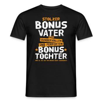 Stolzer Bonus Papa Vater Bonuspapa Stiefvater NEU - Männer T-Shirt - Schwarz - Vorne - AI Model Male 178 light (178cm)