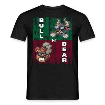 Bull vs Bear Stock Exchanges Tshirt - Men's T-Shirt - black - Front - AI Model Male 178 light (178cm)