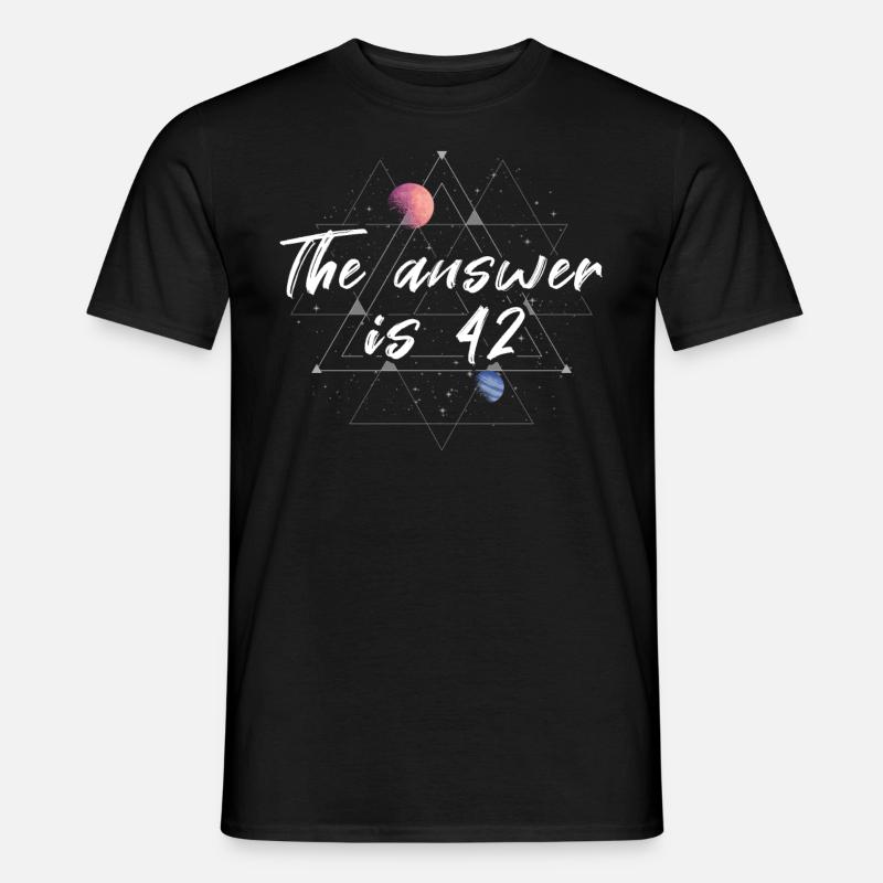 the answer is 42 - Männer T-Shirt - Schwarz