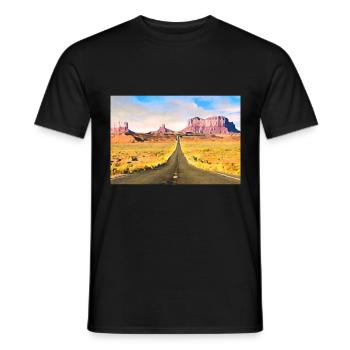 USA Nature Design - Men's T-Shirt - black - Front - AI Model Male 178 light (178cm)