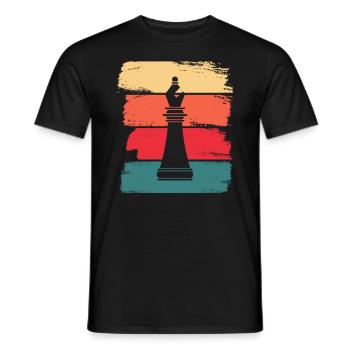 Läufer Leichtfigure Schachspieler Retro - Männer T-Shirt - Schwarz - Vorne - AI Model Male 178 light (178cm)