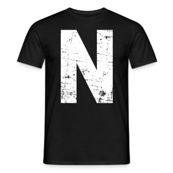 N letter - Men's T-Shirt - black - Front - AI Model Male 178 light (178cm)