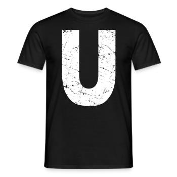 Lettre u - T-shirt homme - noir - Devant - AI Model Male 178 light (178cm)