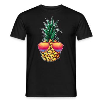 mit Ananas Damen Kostüm Karneval Strand Party - Männer T-Shirt - Schwarz - Vorne - AI Model Male 178 light (178cm)