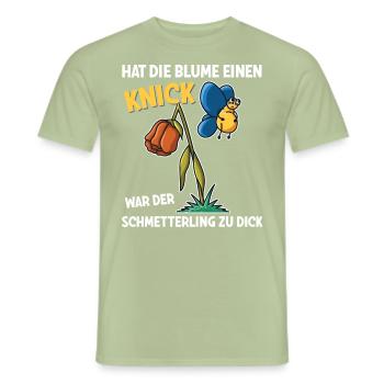 Schmetterling hat die Blume einen Knick - Männer T-Shirt - Sage - Vorne - AI Model Male 178 light (178cm)
