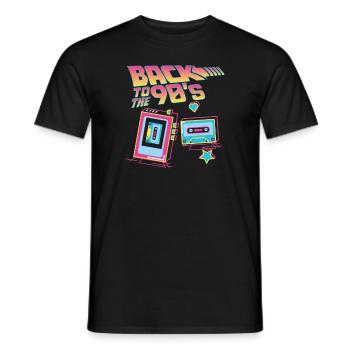 Back to the 90s retro 90s outfit 90s - Men's T-Shirt - black - Front - AI Model Male 178 light (178cm)
