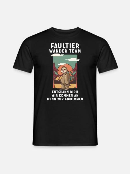 Bergsteiger Wandern Wanderer Faultier Wander Team - Männer T-Shirt - Schwarz