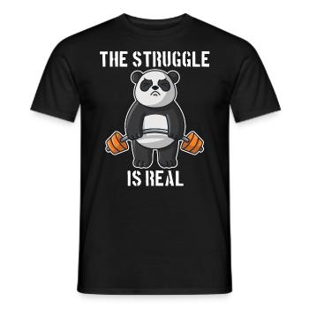Panda Fitness Gym workout the struggle is real - Männer T-Shirt - Schwarz - Vorne - AI Model Male 178 light (178cm)