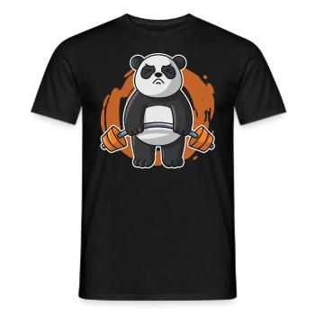 Panda Fitness Gym workout Workout Herren - Männer T-Shirt - Schwarz - Vorne - AI Model Male 178 light (178cm)