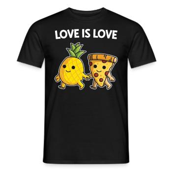 Pizza Hawaii manger une pizza à l'ananas - T-shirt homme - noir - Devant - AI Model Male 178 light (178cm)