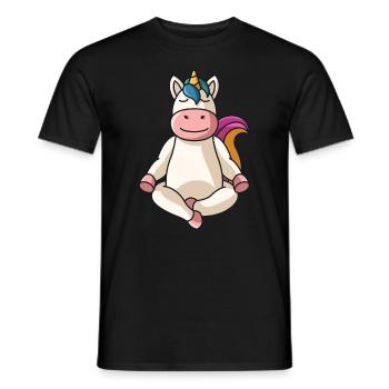 Licorne yoga mandala yoga spirituel dames disant - T-shirt homme - noir - Devant - AI Model Male 178 light (178cm)