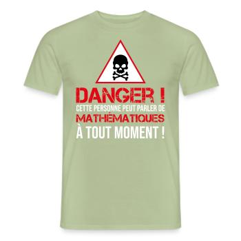 Cette personne peut parler de math à tout moment ! - T-shirt homme - vert sauge - Devant - AI Model Male 178 light (178cm)