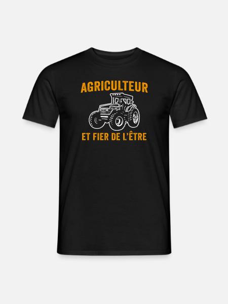 agriculteur et fier de l'être cadeau agriculteur - T-shirt homme - noir