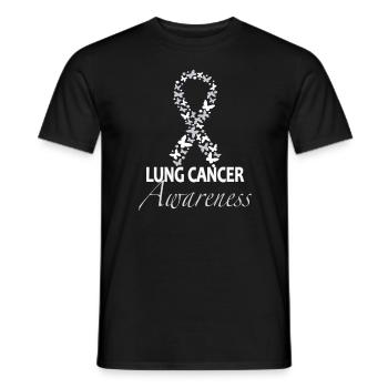 Lung cancer gift in support of cancer - Men's T-Shirt - black - Front - AI Model Male 178 light (178cm)
