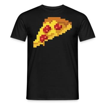 Déguisement rétro 8 bits de Pizza Pixel 80 - T-shirt homme - noir - Devant - AI Model Male 178 light (178cm)