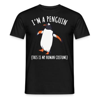 Costume de pingouin motif pingouin Je suis un pingouin - T-shirt homme - noir - Devant - AI Model Male 178 light (178cm)